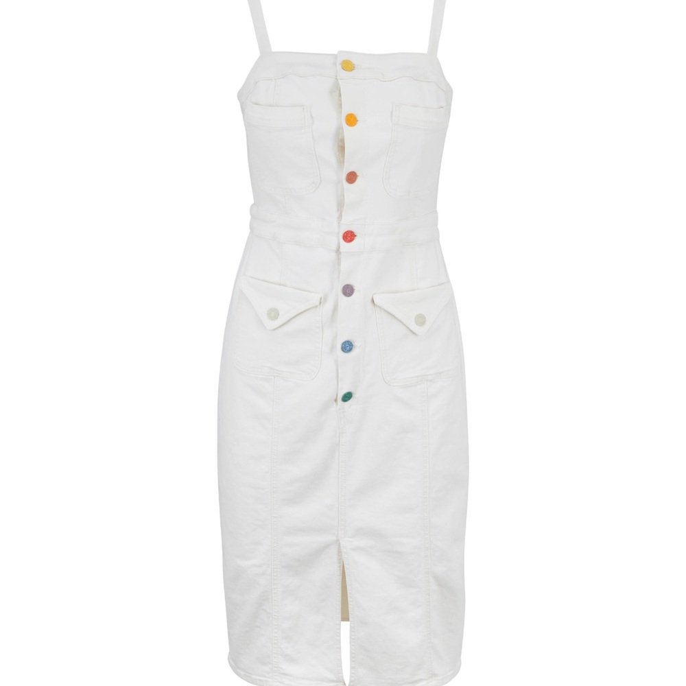 MOTHER To the Point White Denim Dress Size Small